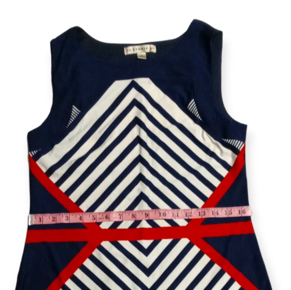 AA Studio  AA Sleeveless Dress.Size 10 Red, Navy Blue and White. - Picture 9 of 12